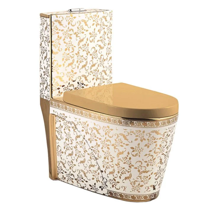 469-G1 MOST POPULAR QUALITIFUL GOLDEN CERAMIC HIGH COMMODE - Image 2