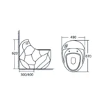 GD-2045 PEANUT SHAPE STANDARD DESIGN HIGH COMMODE - Image 6