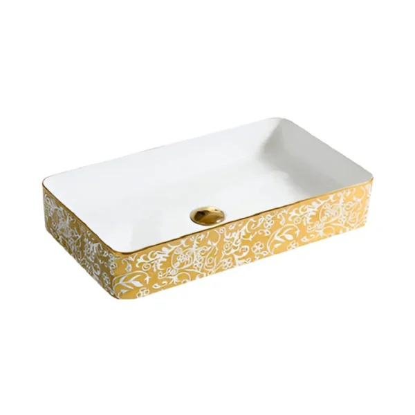 518G New colorful Golden Decorative Counter Top Basin