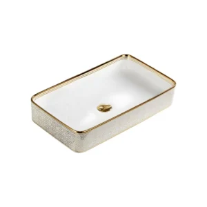 A107B-04 New colorful Golden Decorative Counter Top Basin