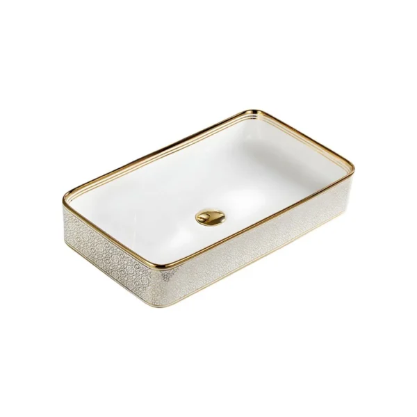 A107B-04 New colorful Golden Decorative Counter Top Basin