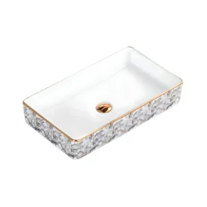 A107B-46 New colorful Golden Decorative Counter Top Basin