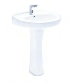 CHARU CM115 ALPINE WHITE WASH BASIN WITH PEDESTAL