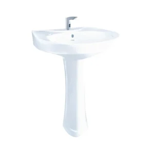 CHARU CM118 ALPINE WHITE WASH BASIN WITH PEDESTAL