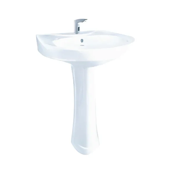 CHARU CM118 ALPINE WHITE WASH BASIN WITH PEDESTAL