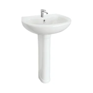 CHARU CM122 ALPINE WHITE WASH BASIN WITH PEDESTAL
