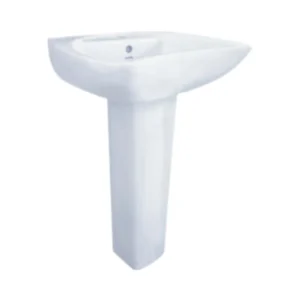 CHARU CM130 ALPINE WHITE WASH BASIN WITH PEDESTAL