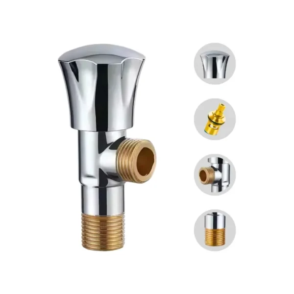FOSSILE CHROME PLATED WATER ANGLE STOP COCK TOILET FAUCET