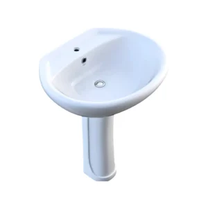 MARGO 50CM ALPINE WHITE WASH BASIN WITH PEDESTAL
