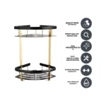 NEW BATHROOM ALUMINIUM CORNER SHELF WALL MOUNTED - Image 2
