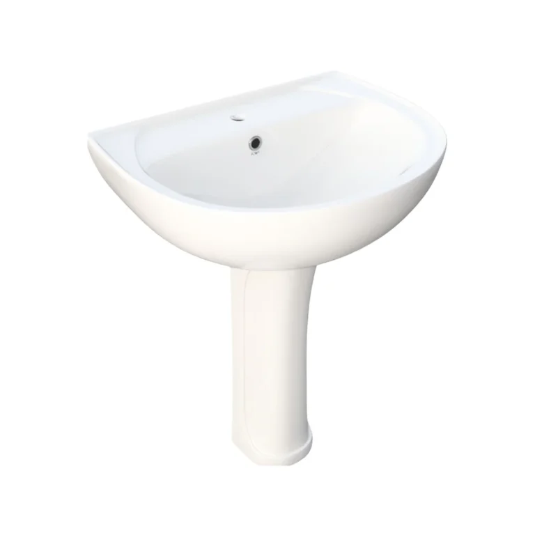 ORIANA 50CM ALPINE WHITE WASH BASIN WITH PEDESTAL