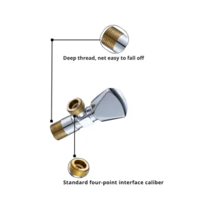 VTR CHROME PLATED WATER ANGLE STOP COCK TOILET FAUCET