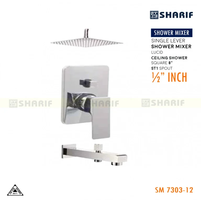 ½” SHOWER MIXER FULL SET SHARIF-LUCID-7303-12
