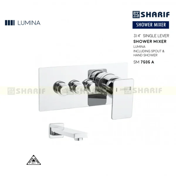 ¾” LEVER SHOWER MIXER SHARIF LUMINA-SM7505A