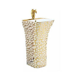 8013G DECORATIVE GOLDEN DRUM BASIN