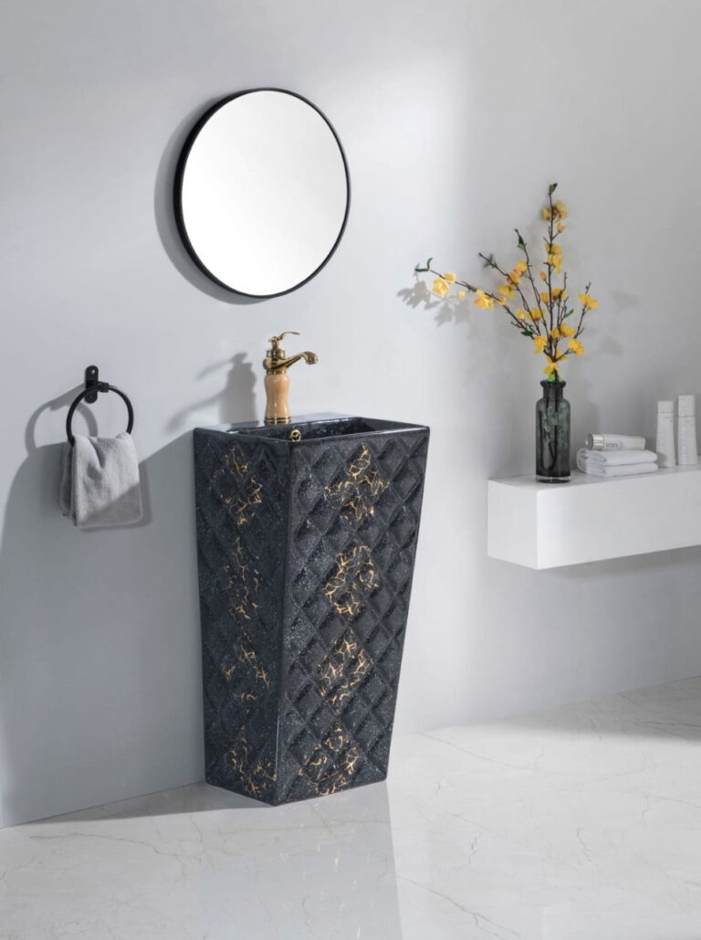 DECORATIVE DRUM BASIN D404C-BKG