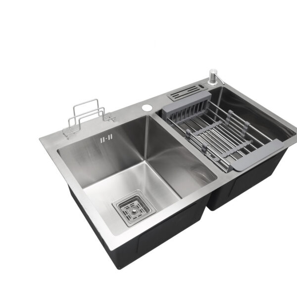 9045 36"X18"X9" INCH HIGH QUALITY LUXURY SINK HANDMADE DOUBLE BOWL